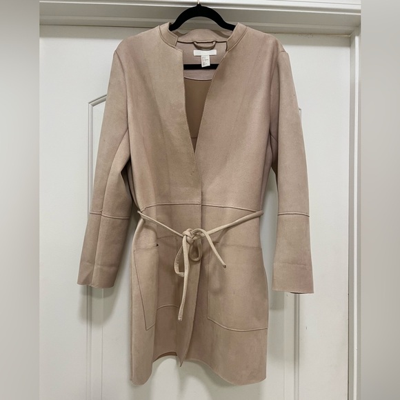 H&M Jackets & Blazers - HM Faux Suede Wrap Style Belted Jacket